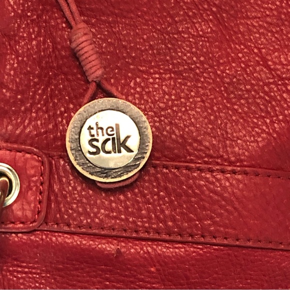 Red Leather The Sak Crossbody Adjustable Strap Fold Over Shoulder Bag Purse - Picture 4 of 10